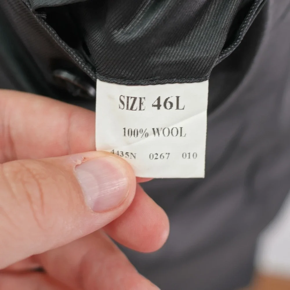 Jos A Bank Wool Charcoal Gray‎ Birdseye Blazer 44L / Slim Fit 46L